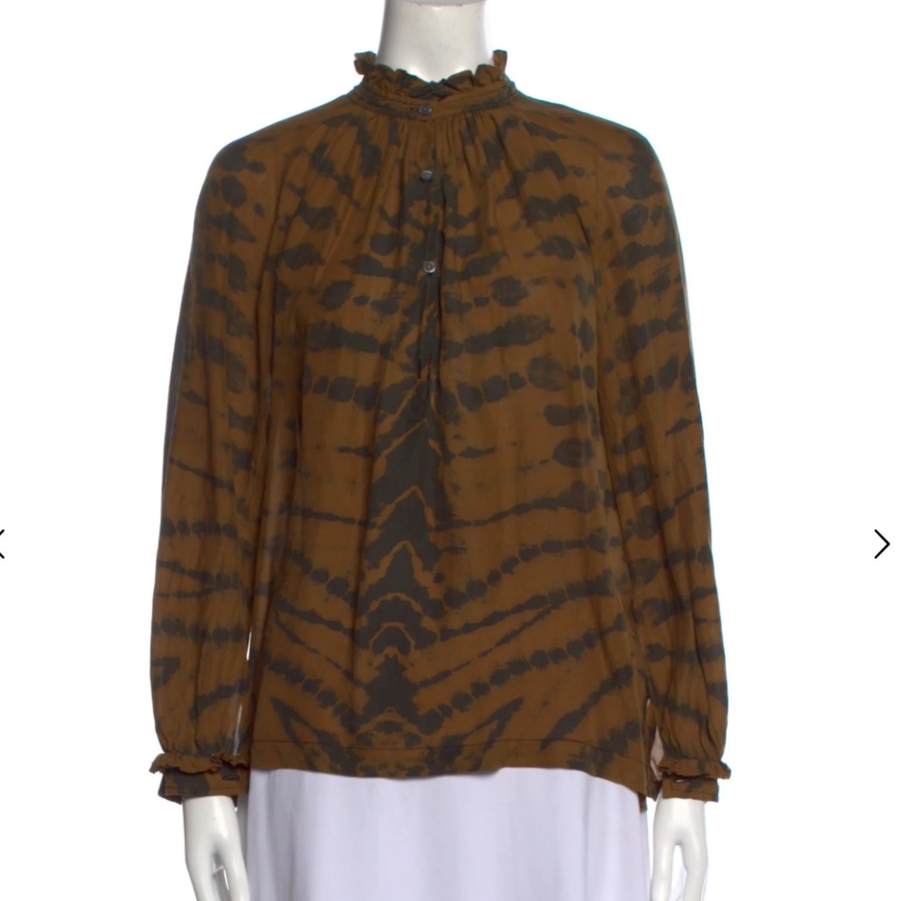 Raquel Allegra Silk Animal Print Blouse